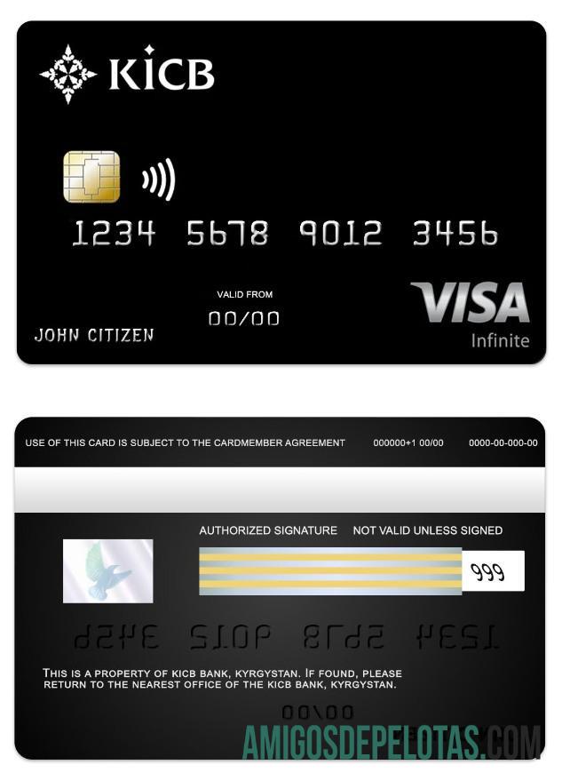 Kyrgyzstan KICB Bank Visa Infinite Card example